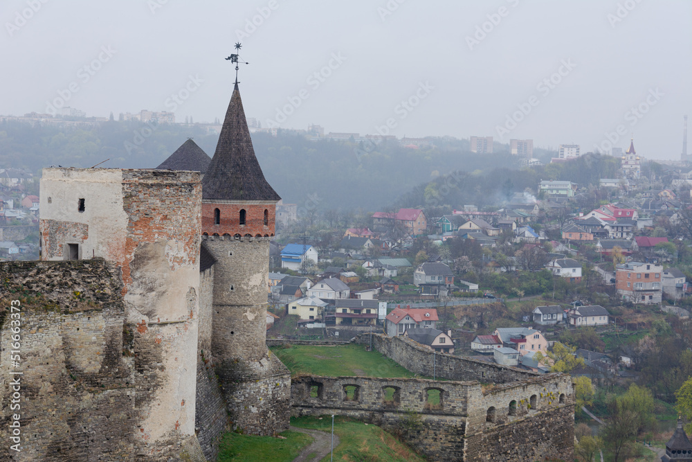 Ancient stone fortress in the Ukrainian city of Kamenets Podolsky.