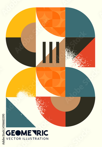 Bold and abstract geometric pattern layout. Vector illustration