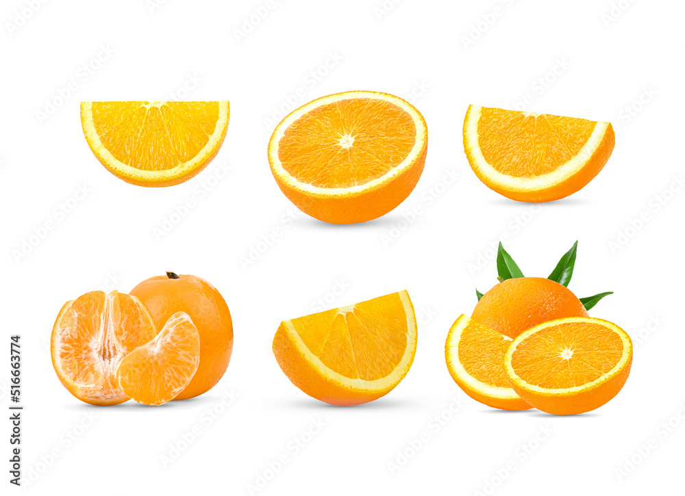 Fototapeta premium Navel orange on white background