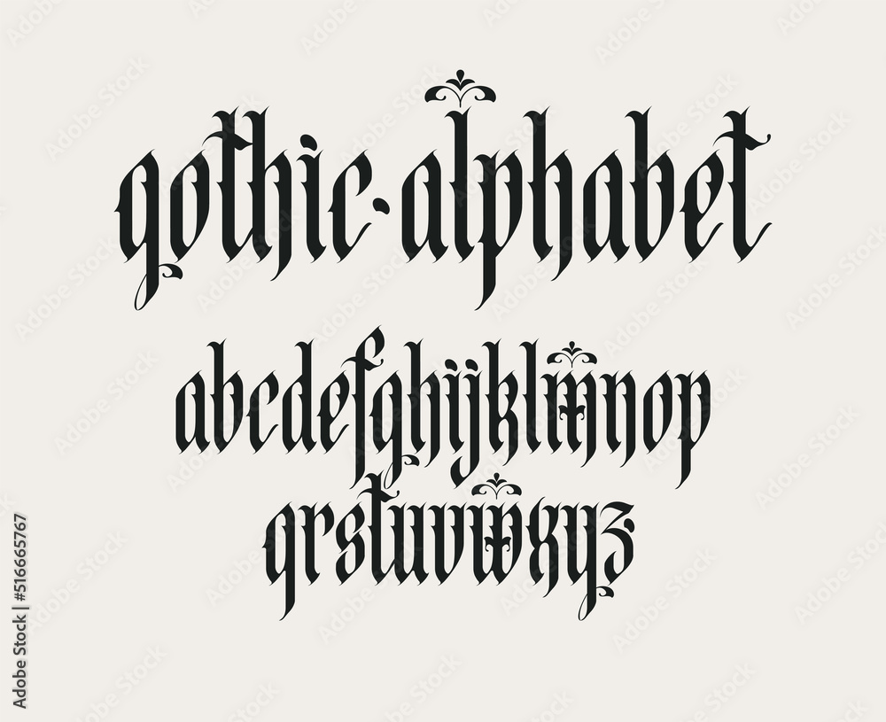 Fancy Gothic Calligraphy Alphabet Fancy Gothic Calligraphy Alphabet