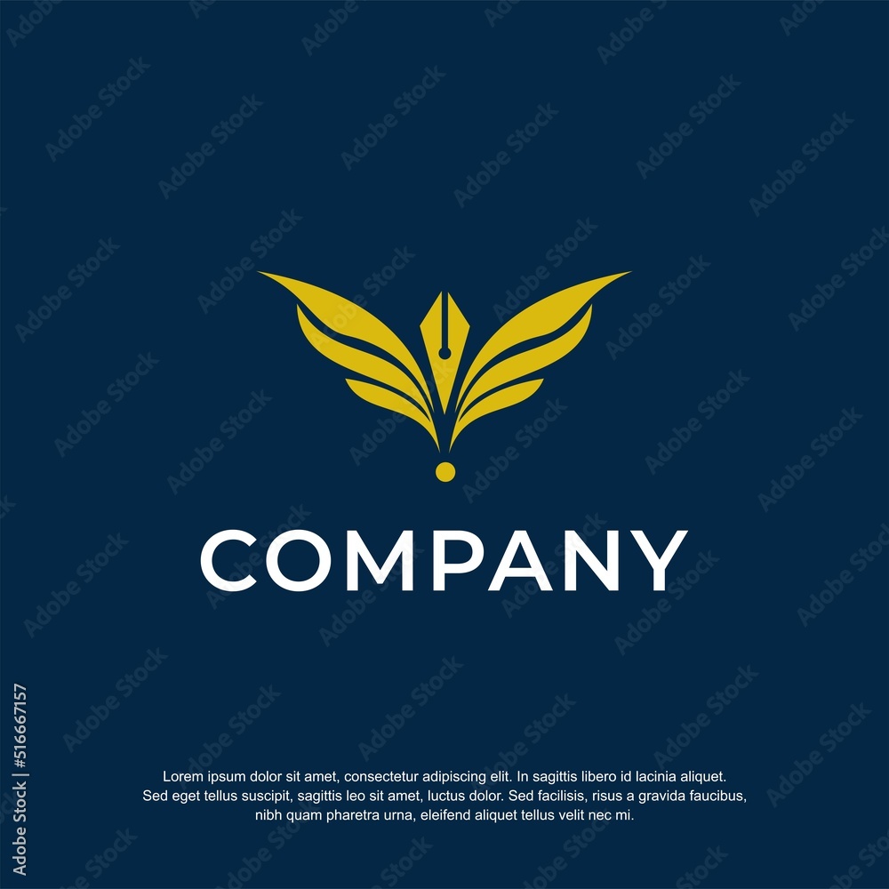 law firm logo wing concept premium vector
