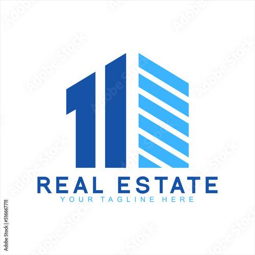 Free Download Apartment logo vector , number eleven - GFXLoad