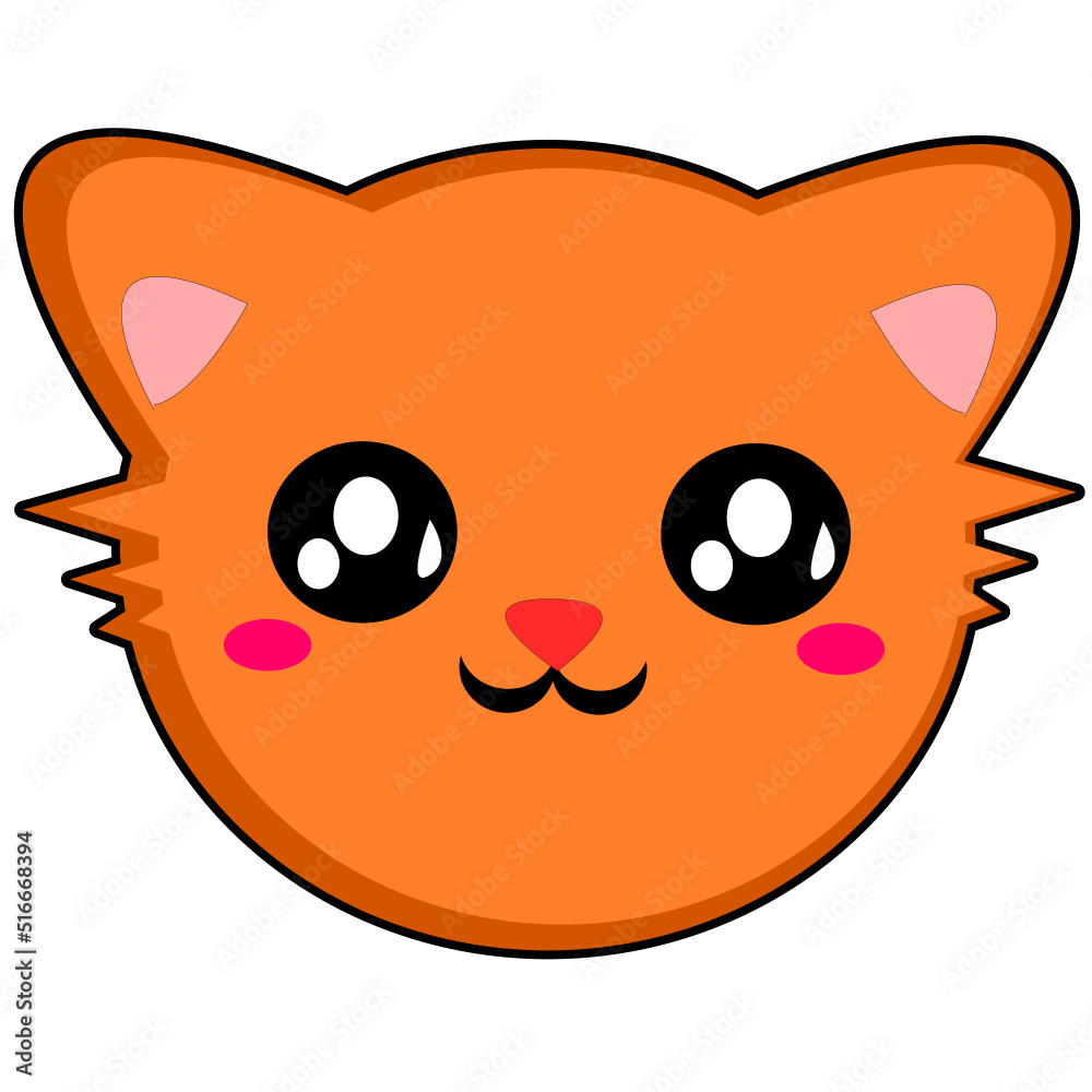 kawaii cute little brown cat