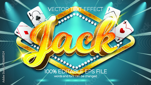 black jack editable text effect style, EPS editable text effect