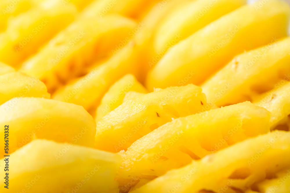 Close up of sliced pineapple fruit background, Tropical fruit Close up of sliced pineapple fruit background, Tropical fruit