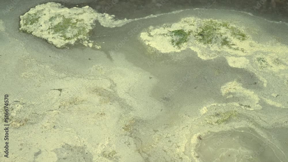 surface of a polluted body of water , Lake Baikal concept of ecological disaster Stock ビデオ