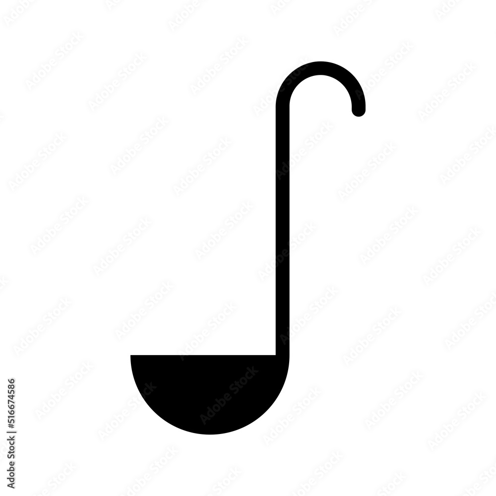 Powerpoint Ladle Icon Ladle icon, full black. Vector illustration, suitable for content ...