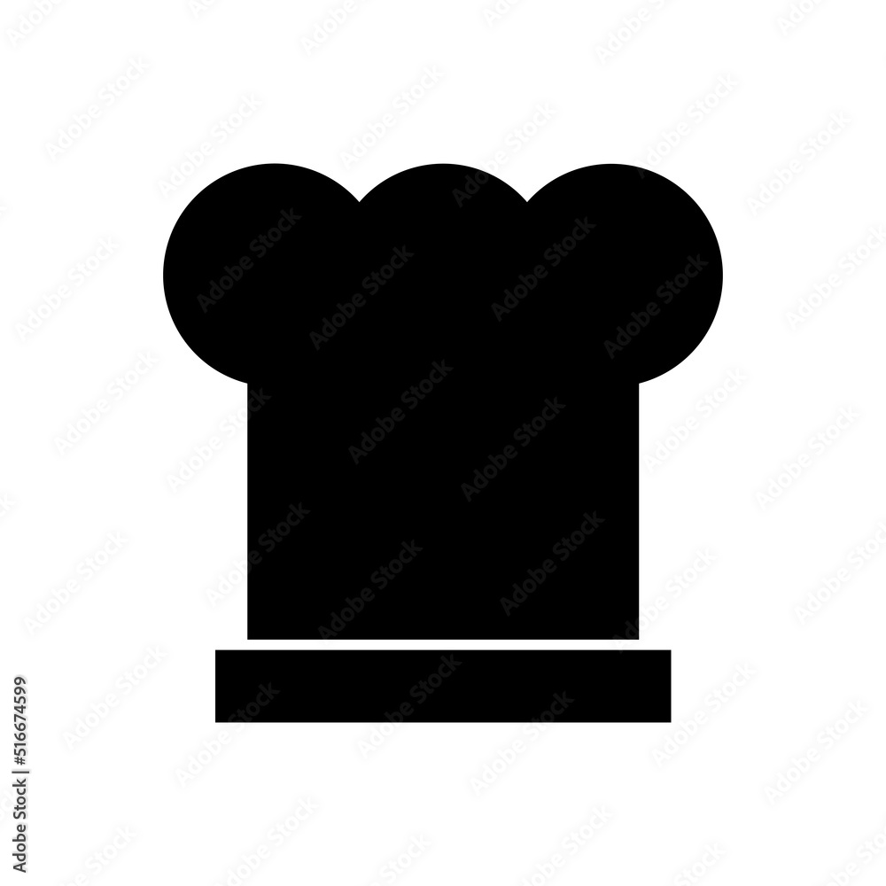 Toque Blanches (Chef's Hat) icon, full black. Vector illustration, suitable for content design, website, poster, banner, menu, or video editing needs Toque Blanches (Chef's Hat) icon, full black. Vector illustration, suitable for content design, website, poster, banner, menu, or video editing needs