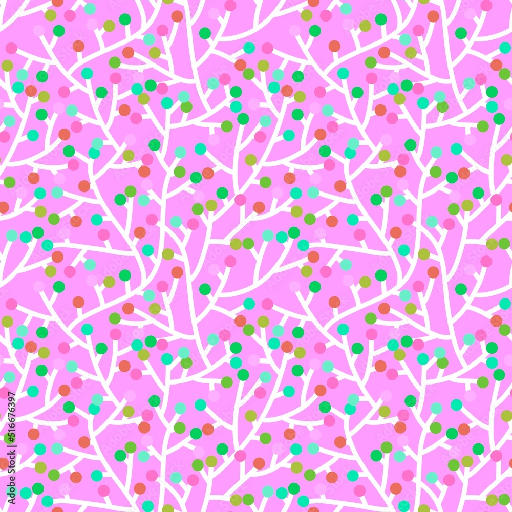 Simple floral seamless branches pattern for summer notebooks and autumn wrapping paper and kids and fabrics