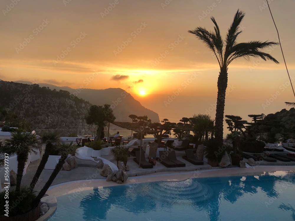 Fototapeta premium pool at sunset