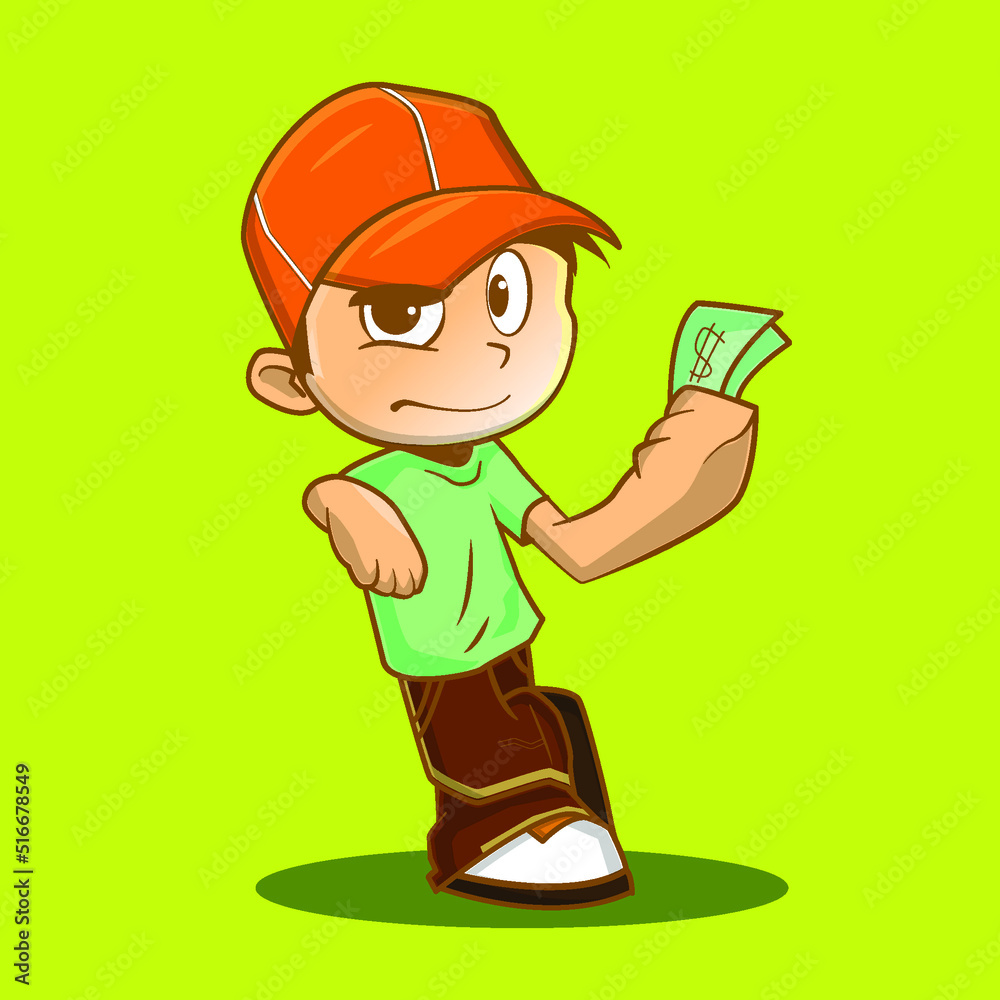 vektor premium l desain karakter anak bisnis. ikon ilustrasi. desain logo.