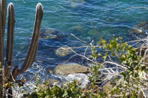 Detail of a beautiful blue ocean at Arraial do Cabo, Brazil