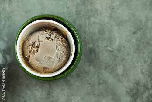 Sweet ice cream in paler bowl photo