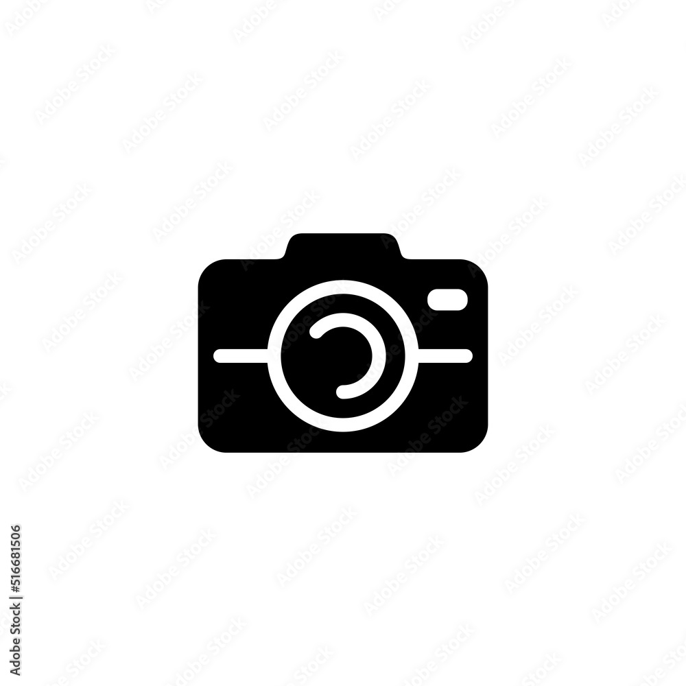 Camera simple flat icon vector. Photography icon