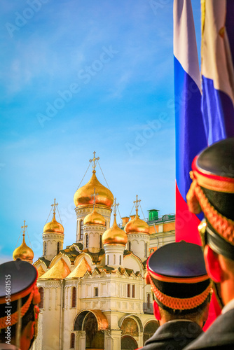 Photography Red Army soldiers parade in Kremlin, Moscow Russia