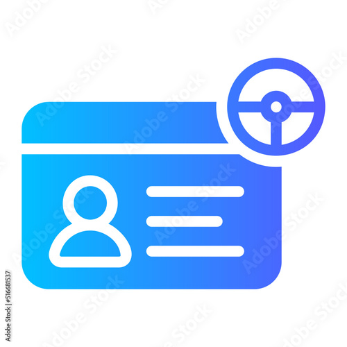 driving license gradient icon