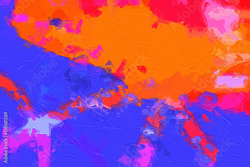 Abstract oil painting geometric texture