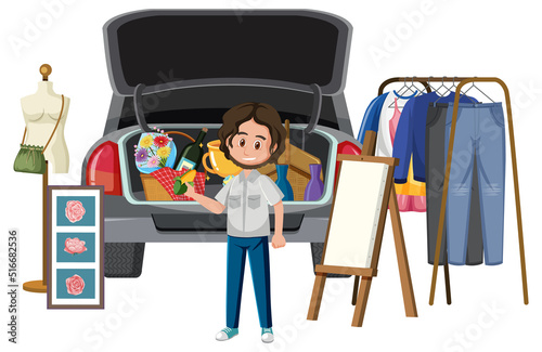 Man standing at yard sale