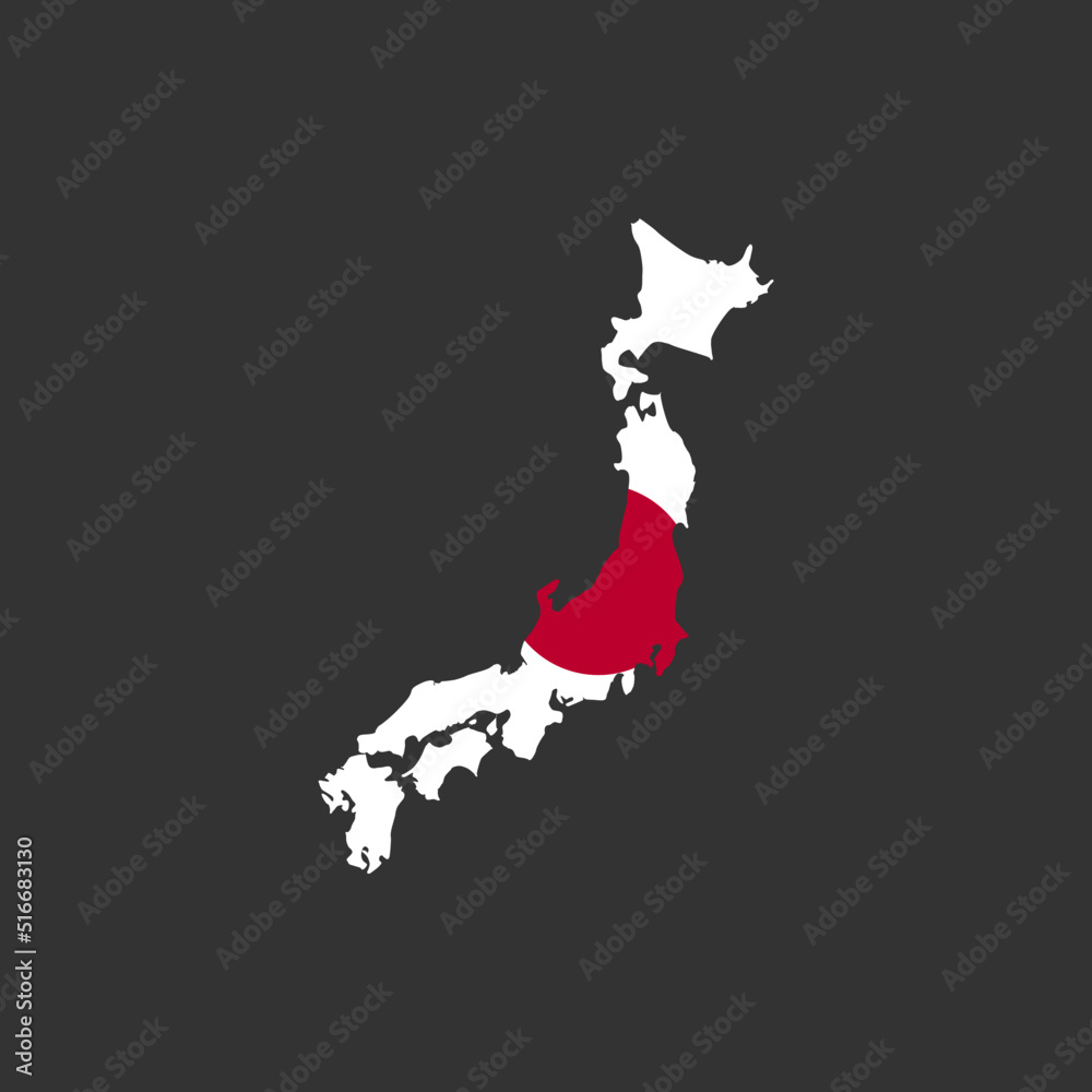 Japan Map Icon Full Color Vector For Best Japan Map Logo Illustration