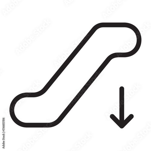 escalator down line icon