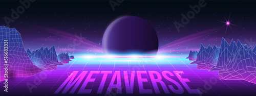 Concept of Future digital technology metaverse, colorful background. Vector illustration eps10
