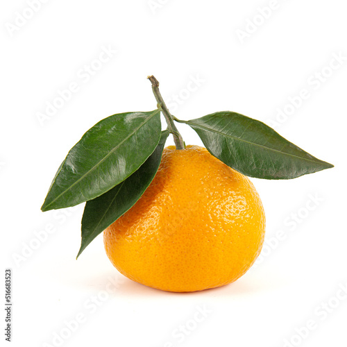 Fresh mandarin fruit on white background