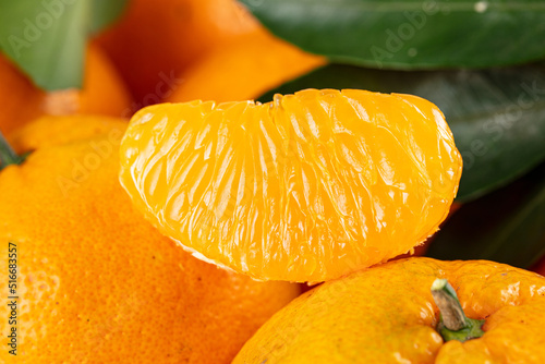 Fresh mandarin fruit on white background