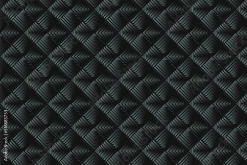 Vector seamless pattern. Repeating geometric black and white lines. Abstract lattice background design.