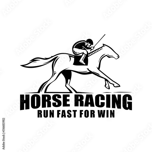 HORSE RACING ILLUSTRATION DESIGN ICON VECTOR LOGO VECTOR