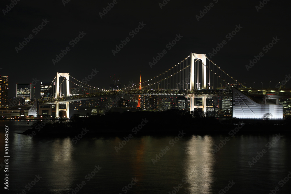 Obraz premium 夜のレインボーブリッジ