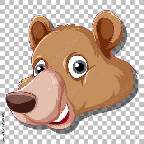 Head of grizzly bear cartoon