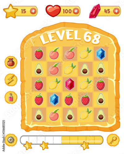 A game background template with elements