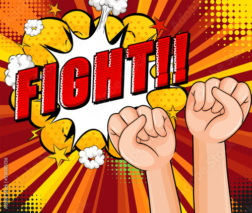 Abbreviation and facial expression retro comic banner design