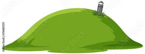 Hobbit house isolated on white background