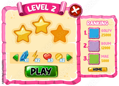 Game element template design set