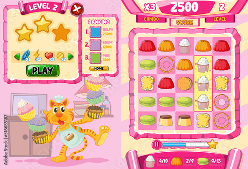 A game background template with elements