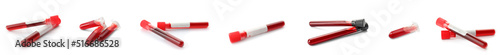 Set of test tubes with bloo...