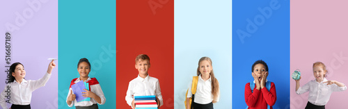 Set of cute little students...