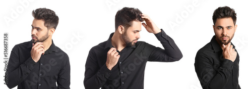 Set of handsome young man w...