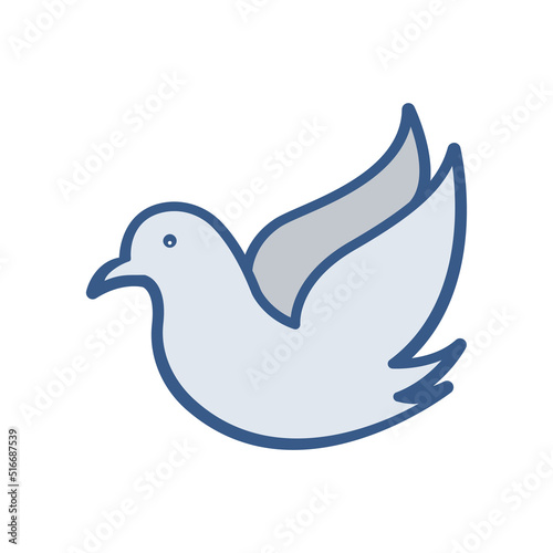 Pigeons icon. Icon related to wedding. Lineal color icon style. Simple design editable