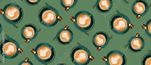 Many cups of coffee on colo...