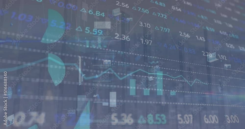 Animation of graphs and charts over financial data processing Animation of graphs and charts over financial data processing