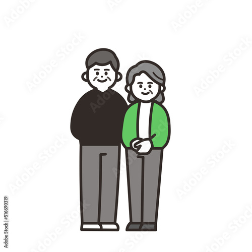 寄り添う老夫婦のアイコン green