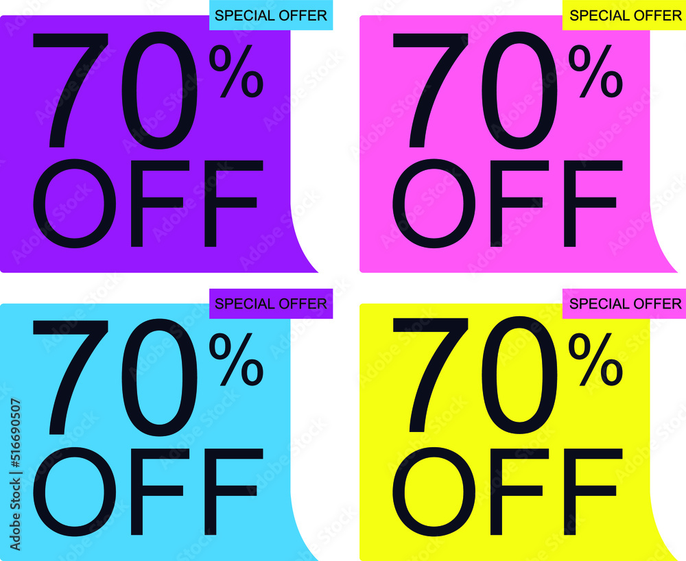 Tag de Desconto 70% off