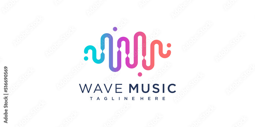 Music logo design with modern concept style Premium Vector