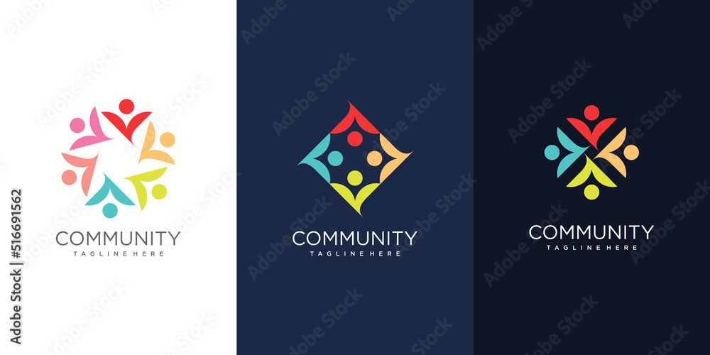 Community Complex Logo Community logo design concept with abstract style Premium Vector Stock ...