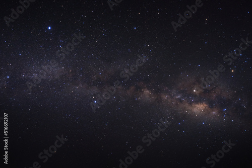 milky way galaxy and space dust in the universe, Long exposure photograph, with grain.