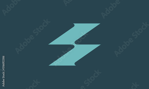 Letter S Logo Design with Lightning Illustration ,Vector Template
