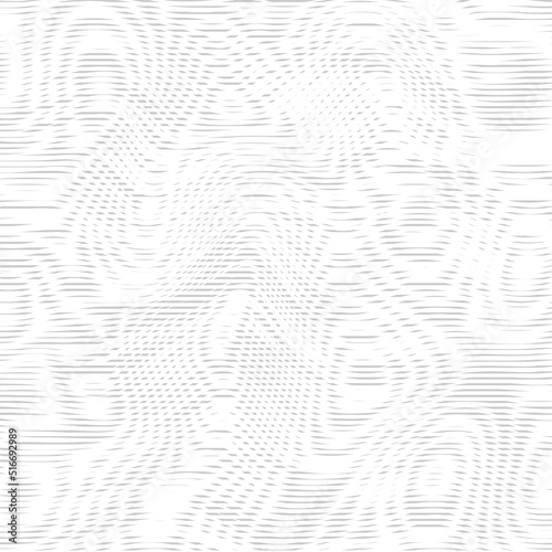 Abstract dynamical rippled surface, visual halftone 3D effect, illusion of movement, curvature. Vector monochrome moire texture