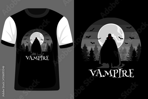 Vampire Retro Vintage T Shirt Design